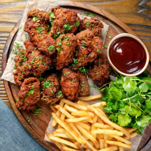 Crispy-Fried-Buttermilk-Chicken-Wings-02-720x720.jpg Buffalo Wings & Fries